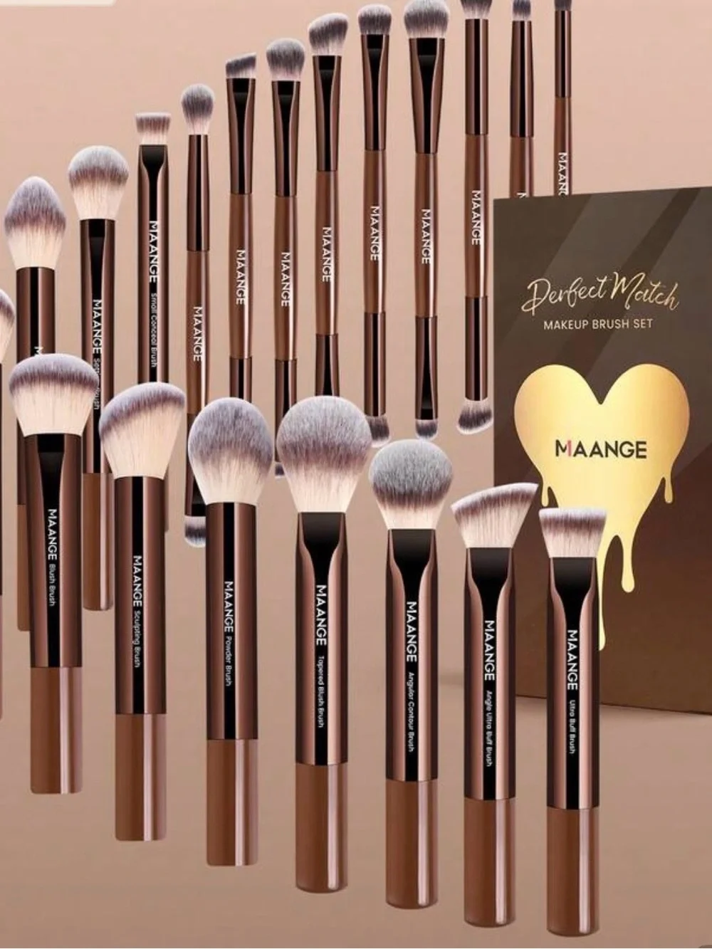MAANGE Makeup Brush Set – 5 Piece Face & Eye Cosmetic Brushes hourglass